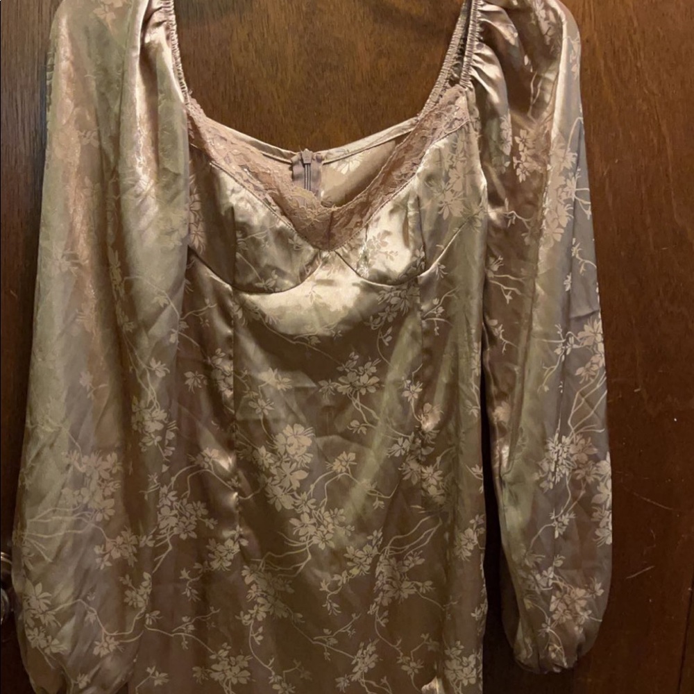 tan shein dress